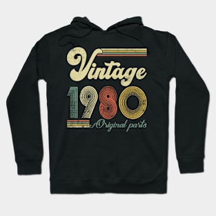 Vintage 1980 44th Birthday Gift Men Women 44 Years Old Hoodie